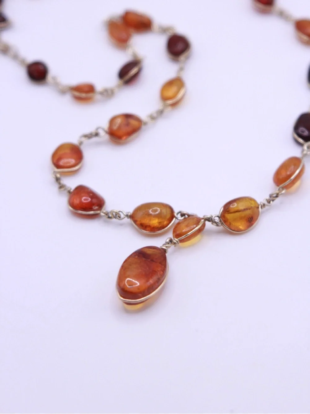 Beautiful Amber Handmade Necklace 16.5”